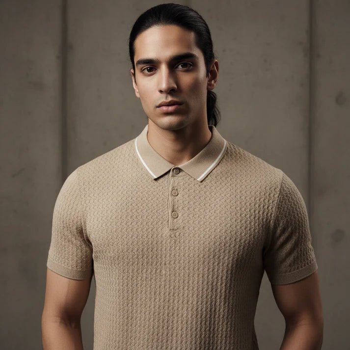 Polo - Biege with a white line on collar - Bangladesh Business Club