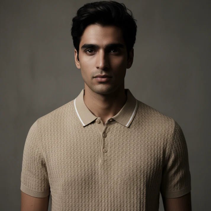 Polo - Biege with a white line on collar - Bangladesh Business Club