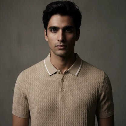 Polo - Biege with a white line on collar - Bangladesh Business Club