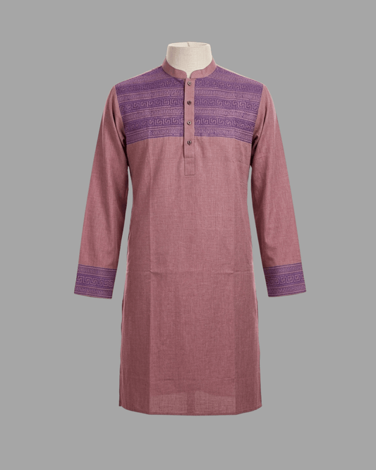 Premium Lavender Script Embroidery Panjabi - Bangladesh Business Club