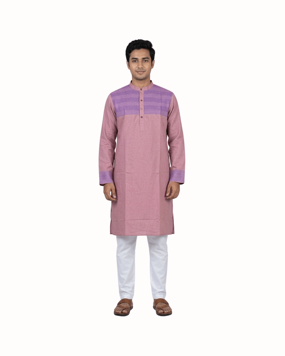 Premium Lavender Script Embroidery Panjabi - Bangladesh Business Club