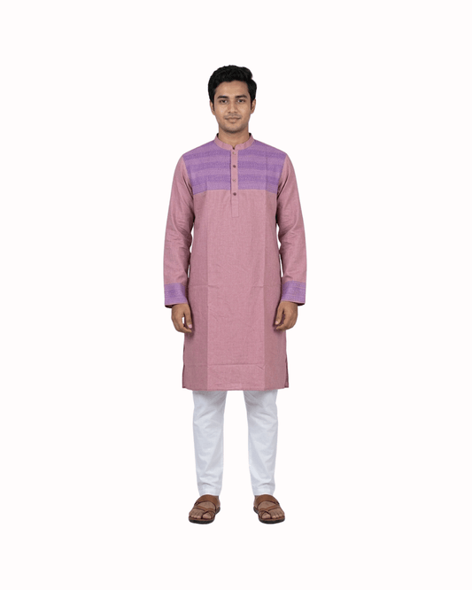 Premium Lavender Script Embroidery Panjabi - Bangladesh Business Club