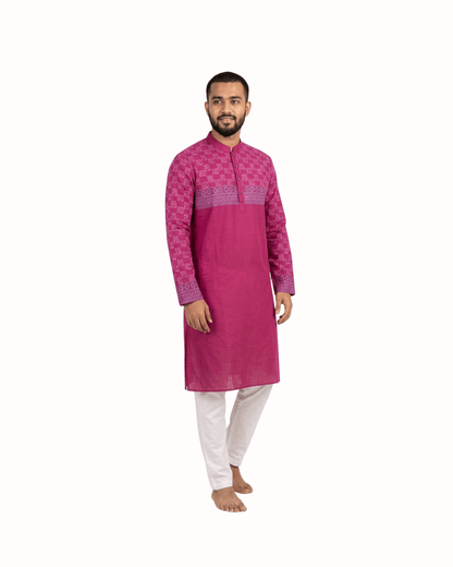 Premium Magenta Royal Circle Panjabi - Bangladesh Business Club