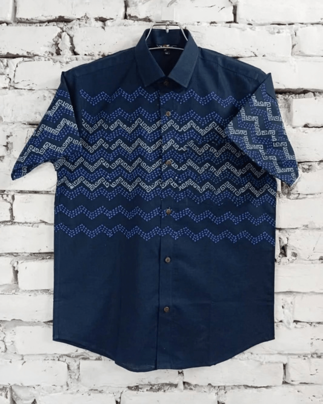 Premium Obsidian Navy Heritage Zigzag Shirt - Bangladesh Business Club
