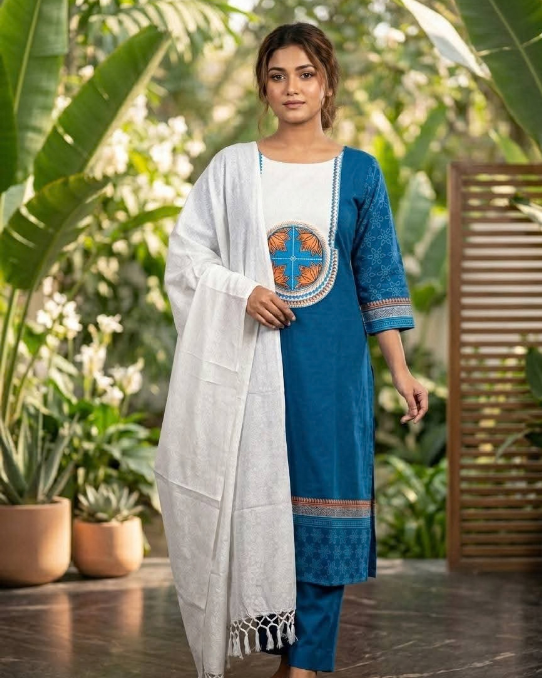 Premium Oceanic Teal Heritage Mandala Three - Piece - Bangladesh Business Club