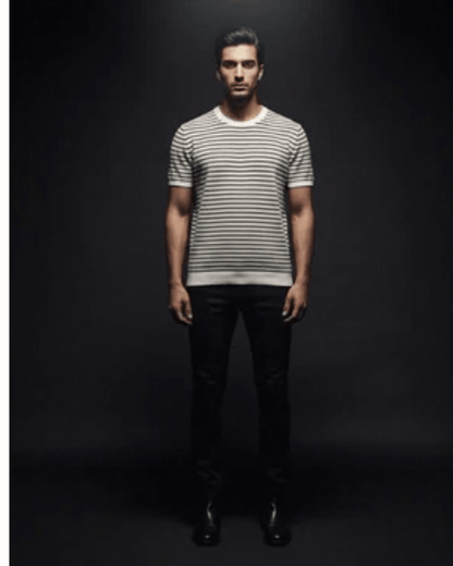 Retro Knitted Brown Tshirt - Gold Yarn - Bangladesh Business Club