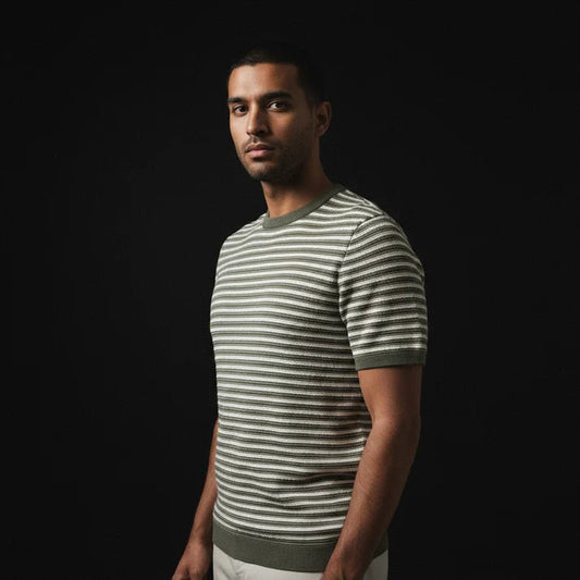 Retro Knitted Green Tshirt - Gold Yarn - Bangladesh Business Club