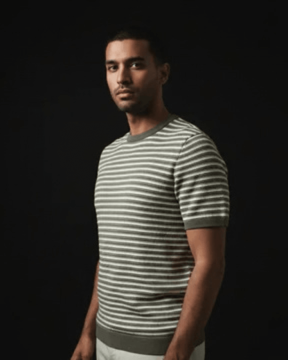 Retro Knitted Green Tshirt - Gold Yarn - Bangladesh Business Club
