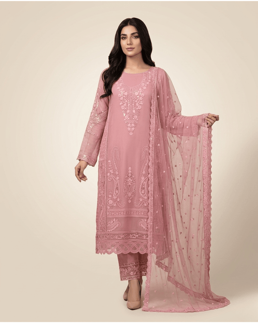 Rose - Gold Embroidered Premium Three - Piece Set. - Bangladesh Business Club