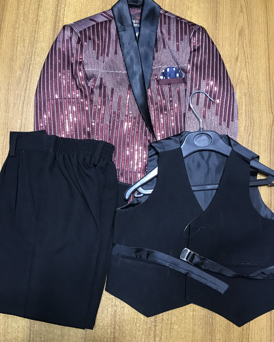 Elegant Mauve Structured Baby Blazer Set