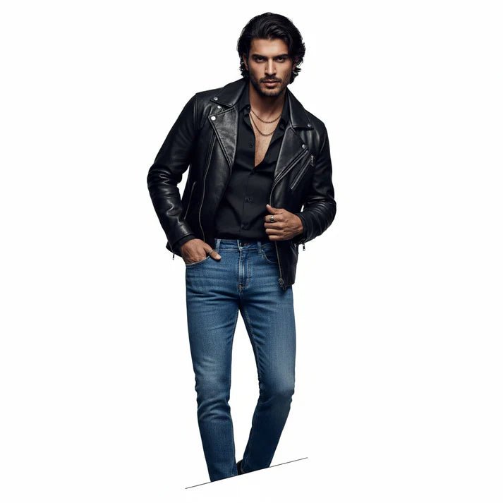 Straight stretch cotton jeans, - Blue - Bangladesh Business Club