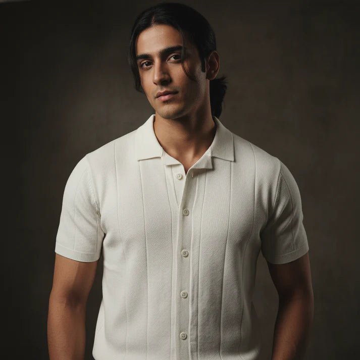 WHITE BOWDEN Knitted Short Sleeve Cuban - Bangladesh Business Club