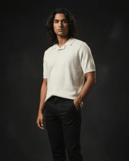 WHITE BOWDEN Knitted Short Sleeve Cuban - Bangladesh Business Club