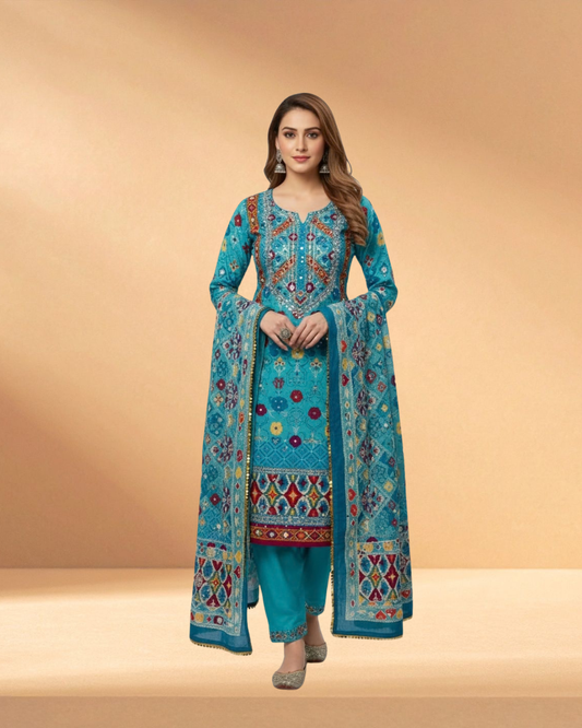 Zarkan Oceanic Beryl Luxury Hand-Worked 3-Piece