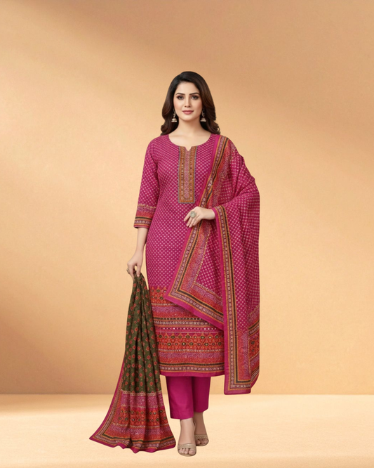 Lahori Boutiques Persian Peony Heritage Printed 3-Piece