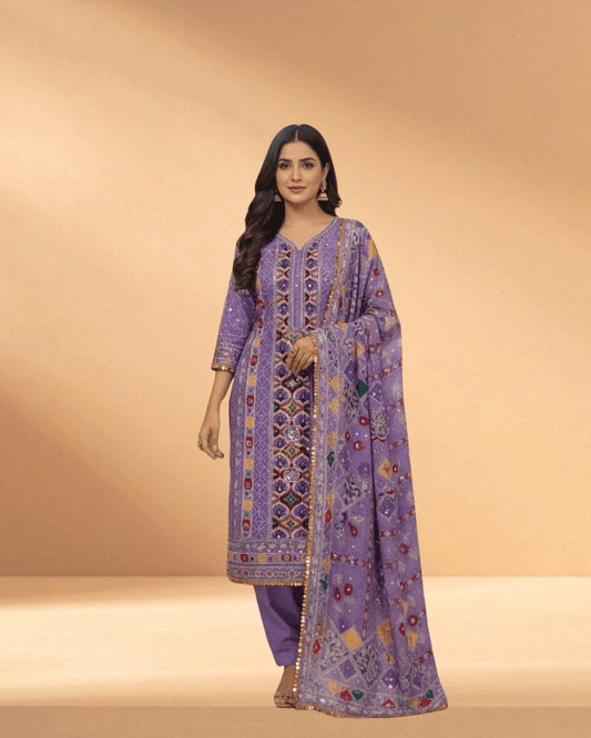 Zarkan Amethyst Mist Luxury Hand - Worked 3 - Piece - Bangladesh Business Club